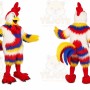 Rainbow Rooster Mascot Costume
