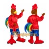 Rainbow Rooster Mascot Costume