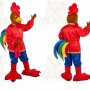 Rainbow Rooster Mascot Costume
