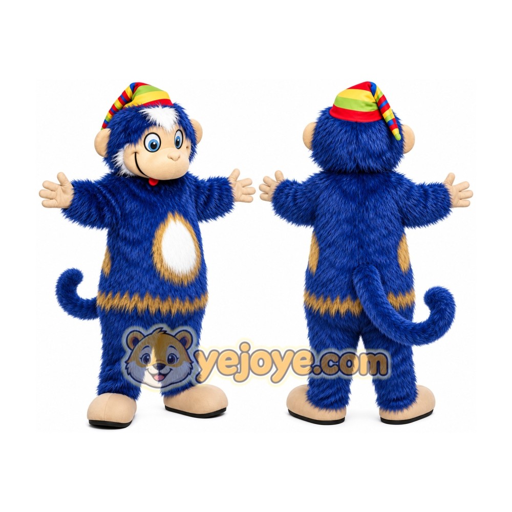 Blue Monkey Mascot Costume Blue Monkey Mascot Costume