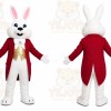 White Rabbit Red Coat Mascot Costume
