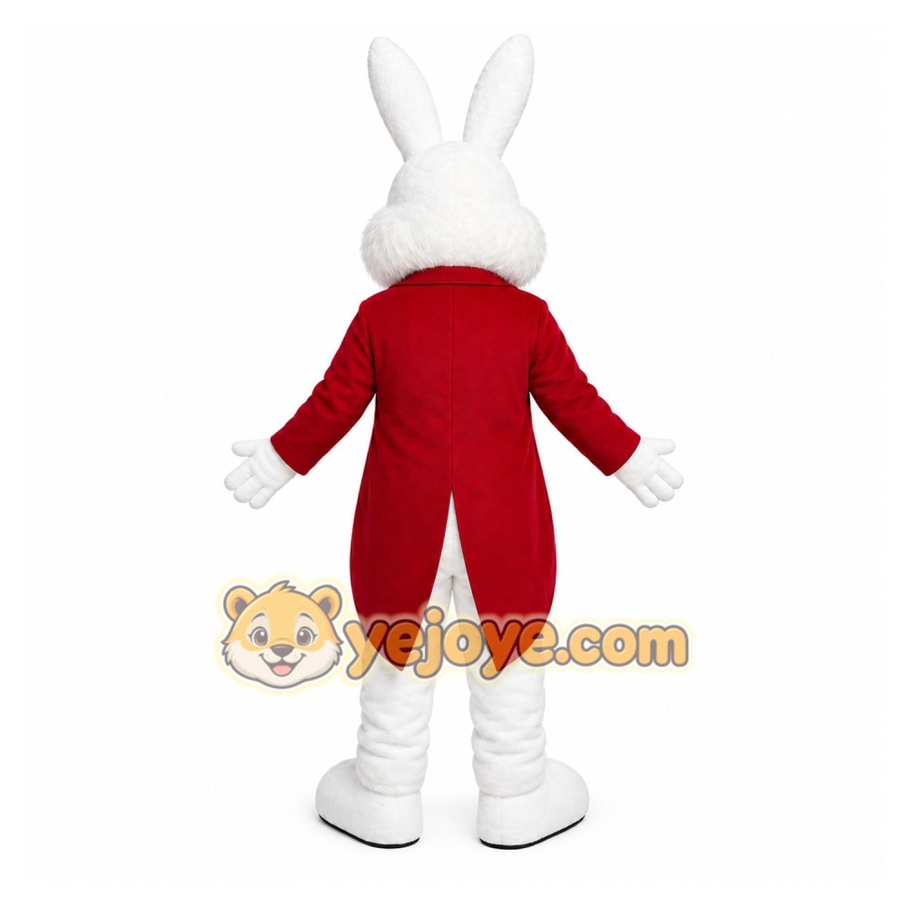 White Rabbit Red Coat Mascot Costume White Rabbit Red Coat Mascot Costume