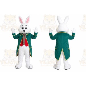 White Rabbit Green Coat Mascot Costume