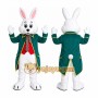 White Rabbit Green Coat Mascot Costume
