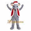 Gray Santa Mouse Mascot Costume