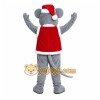 Gray Santa Mouse Mascot Costume
