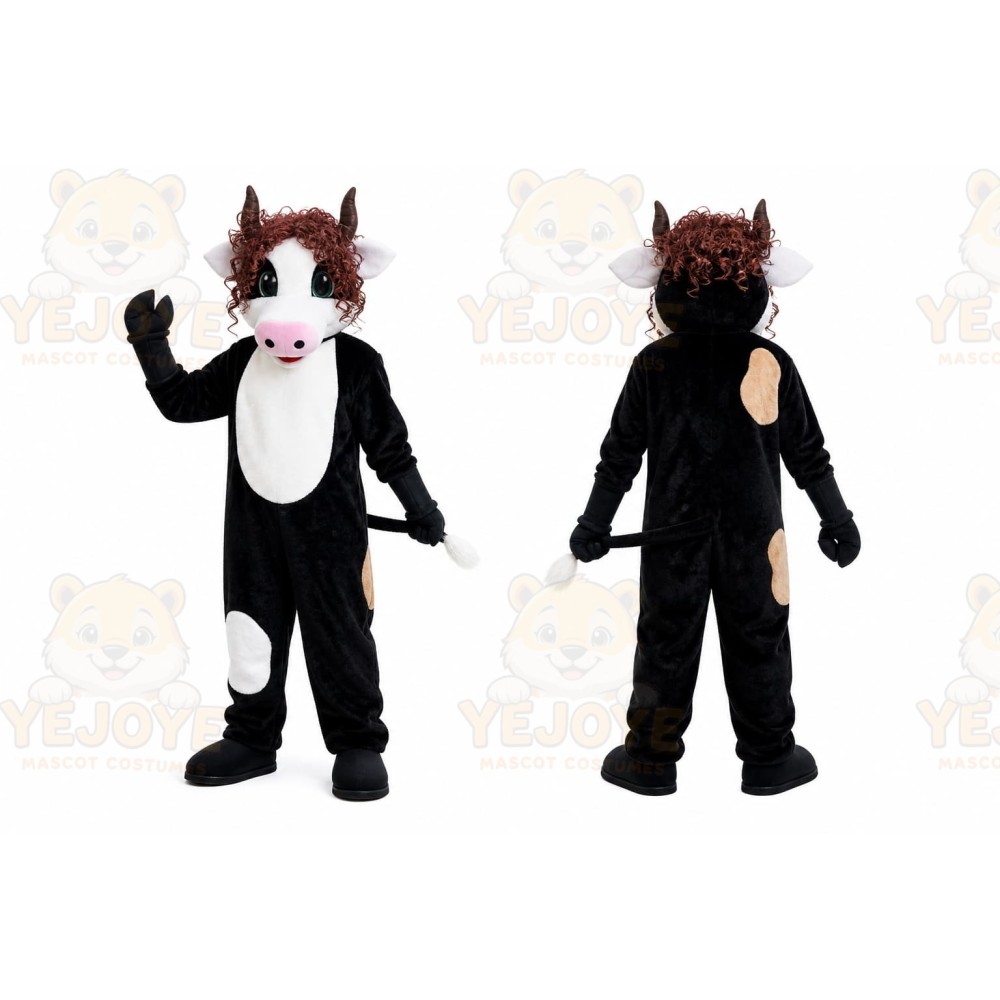 Black White Cow Mascot Costume