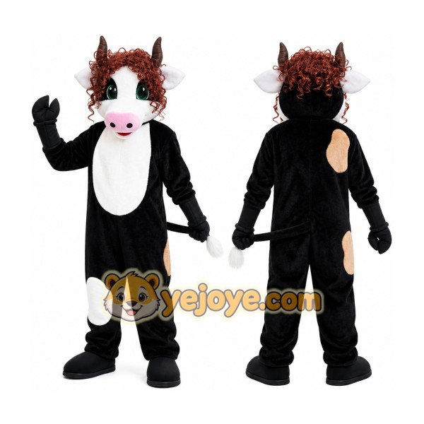 Black White Cow Mascot Costume