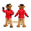 Red Jacket Bison Mascot Costume Red Jacket Bison Mascot Costume