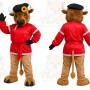 Red Jacket Bison Mascot Costume
