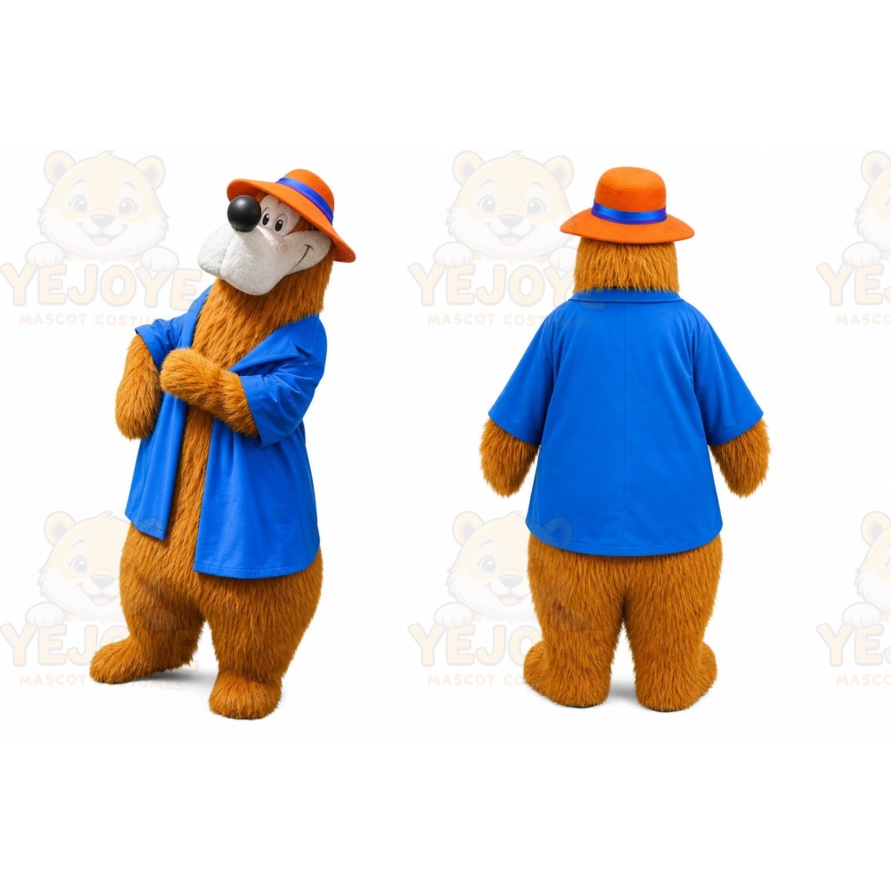 Blue Coat Bear Mascot Costume