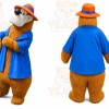 Blue Coat Bear Mascot Costume