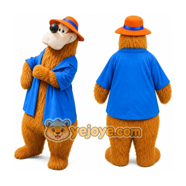 Blue Coat Bear Mascot Costume