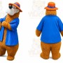 Blue Coat Bear Mascot Costume