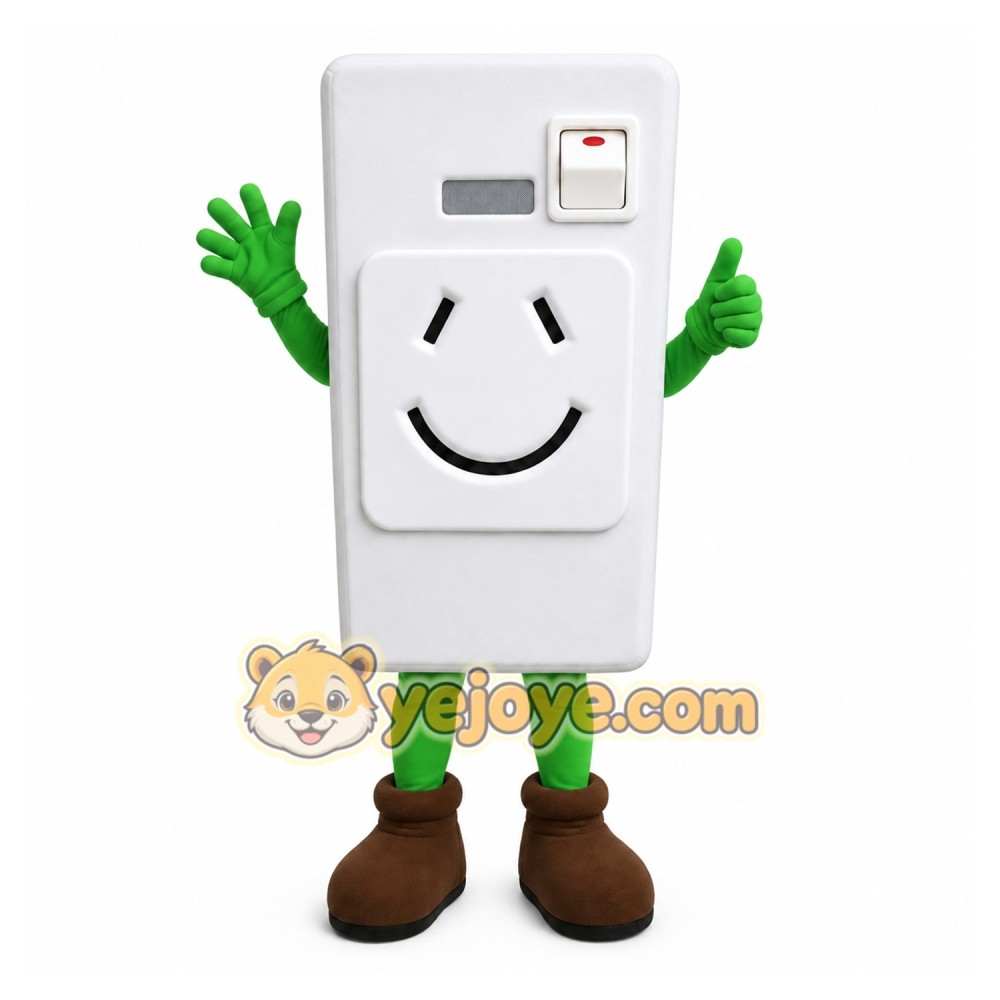 White Plug Character Mascot Costume White Plug Character Mascot Costume