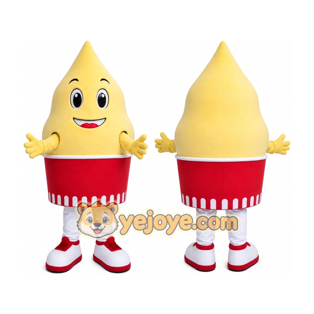 Yellow Ice Cream Mascot Costume Yellow Ice Cream Mascot Costume
