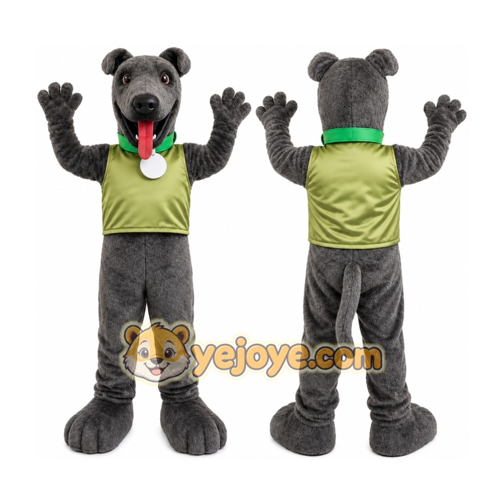 Gray Dog Mascot Costume Gray Dog Mascot Costume