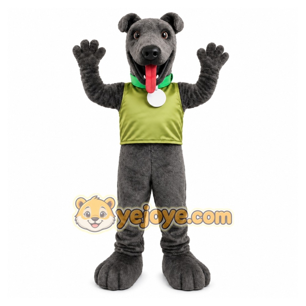 Gray Dog Mascot Costume Gray Dog Mascot Costume