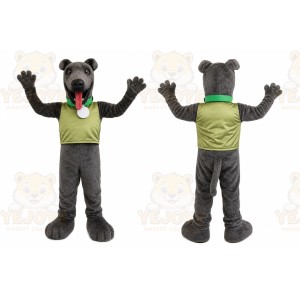 Gray Dog Mascot Costume