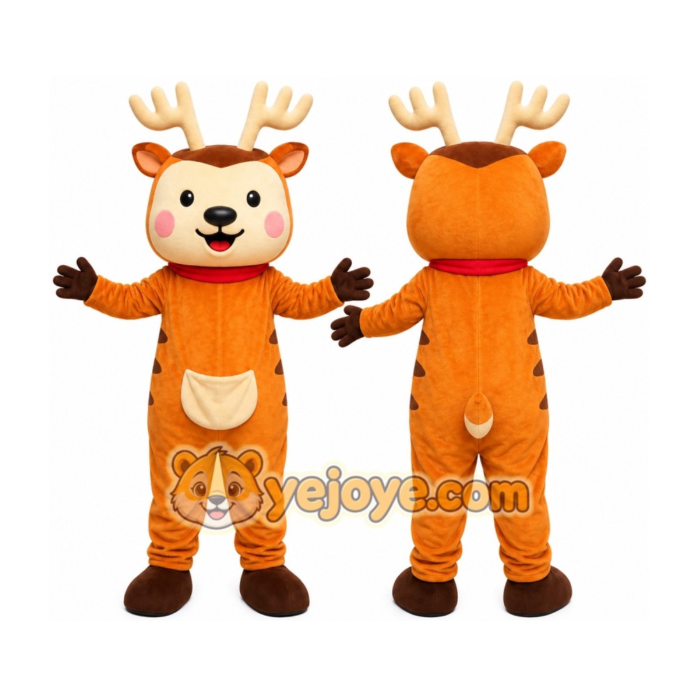 Orange Reindeer Mascot Costume
