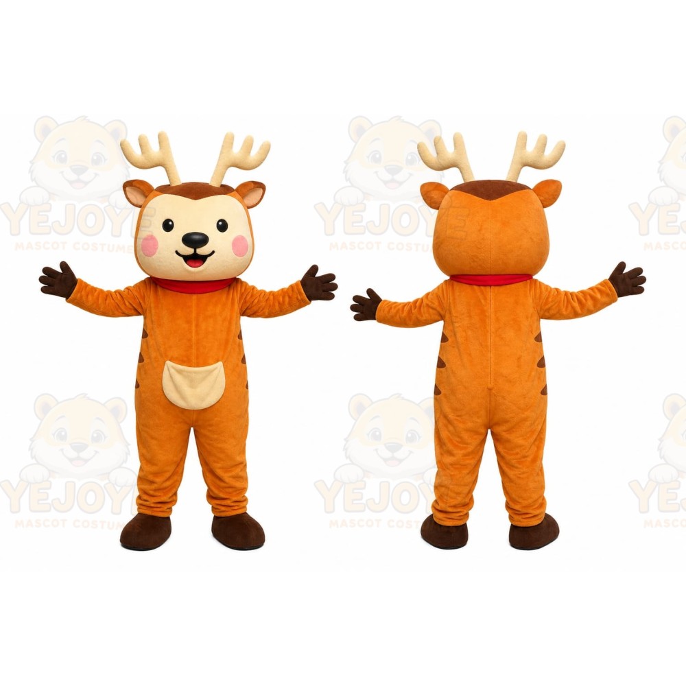 Orange Reindeer Mascot Costume