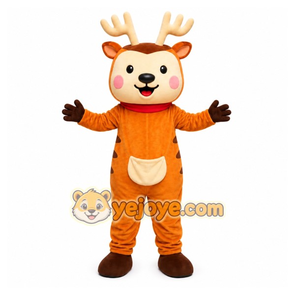 Orange Reindeer Mascot Costume