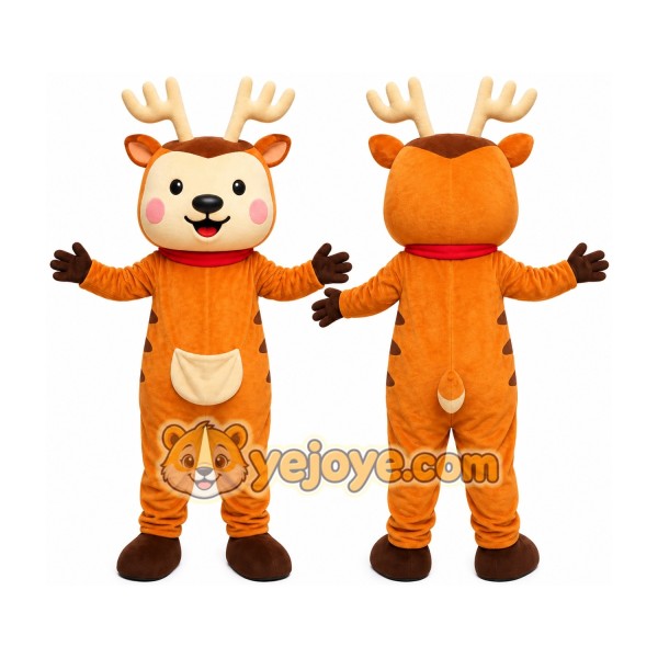 Orange Reindeer Mascot Costume