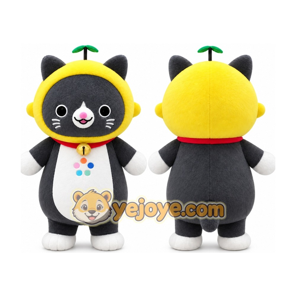 Black Yellow Cat Mascot Costume Black Yellow Cat Mascot Costume