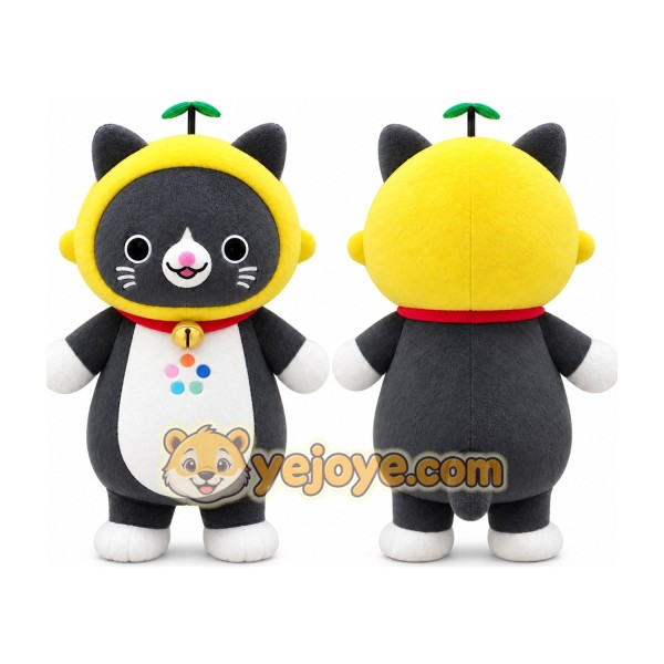Black Yellow Cat Mascot Costume