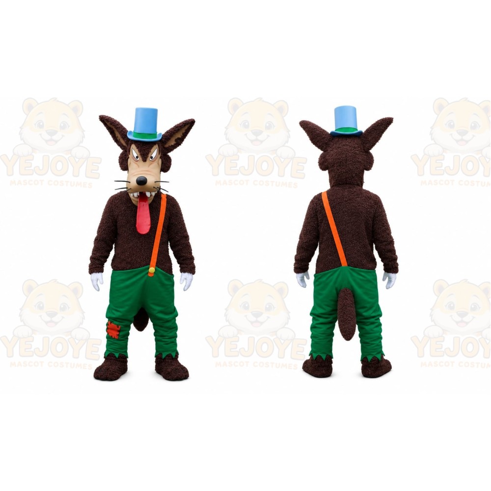Brown Wolf Mascot Costume