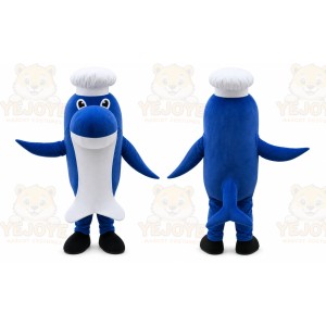 Blue Fish Chef Mascot Costume