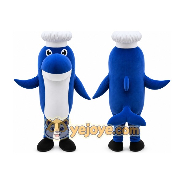 Blue Fish Chef Mascot Costume