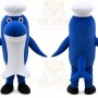 Blue Fish Chef Mascot Costume