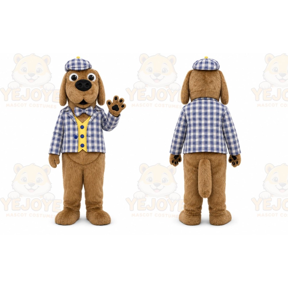 Plaid Puppy Mascot Costume