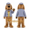 Plaid Puppy Mascot Costume Plaid Puppy Mascot Costume
