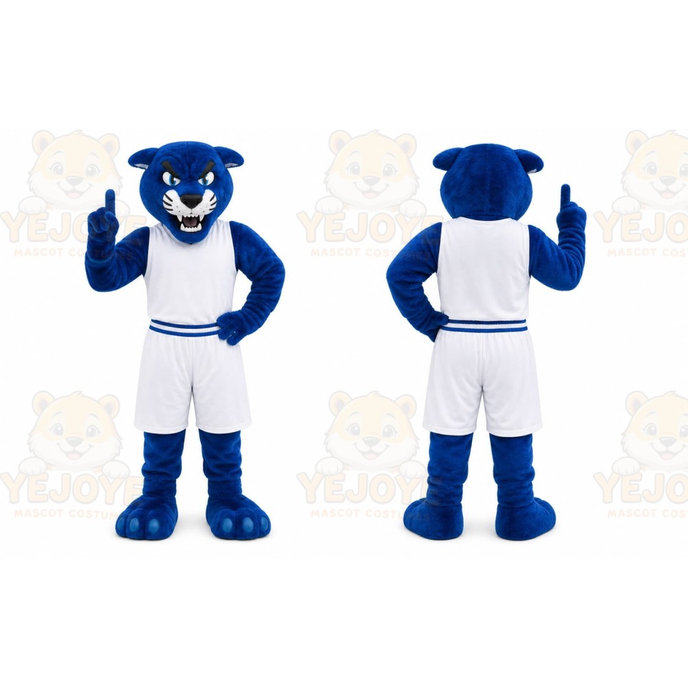 Blue Sports Panther Mascot Costume