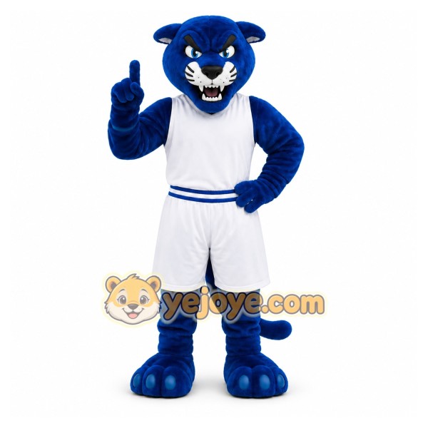 Blue Sports Panther Mascot Costume