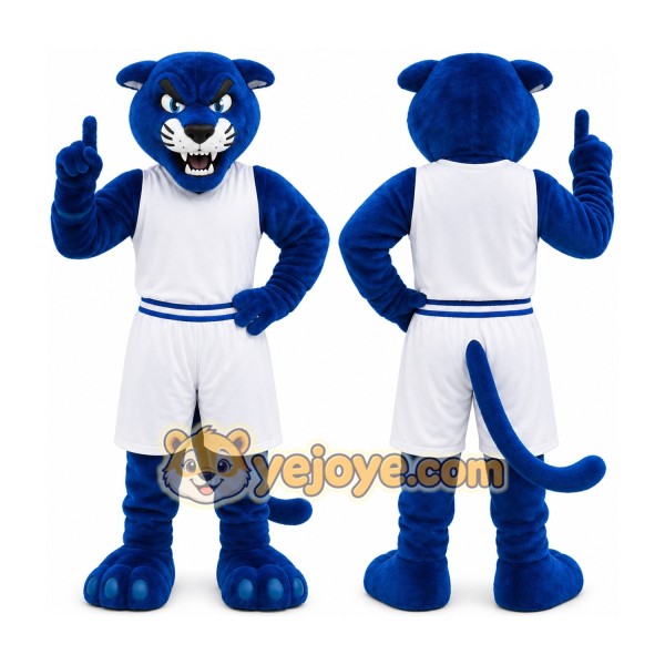 Blue Sports Panther Mascot Costume