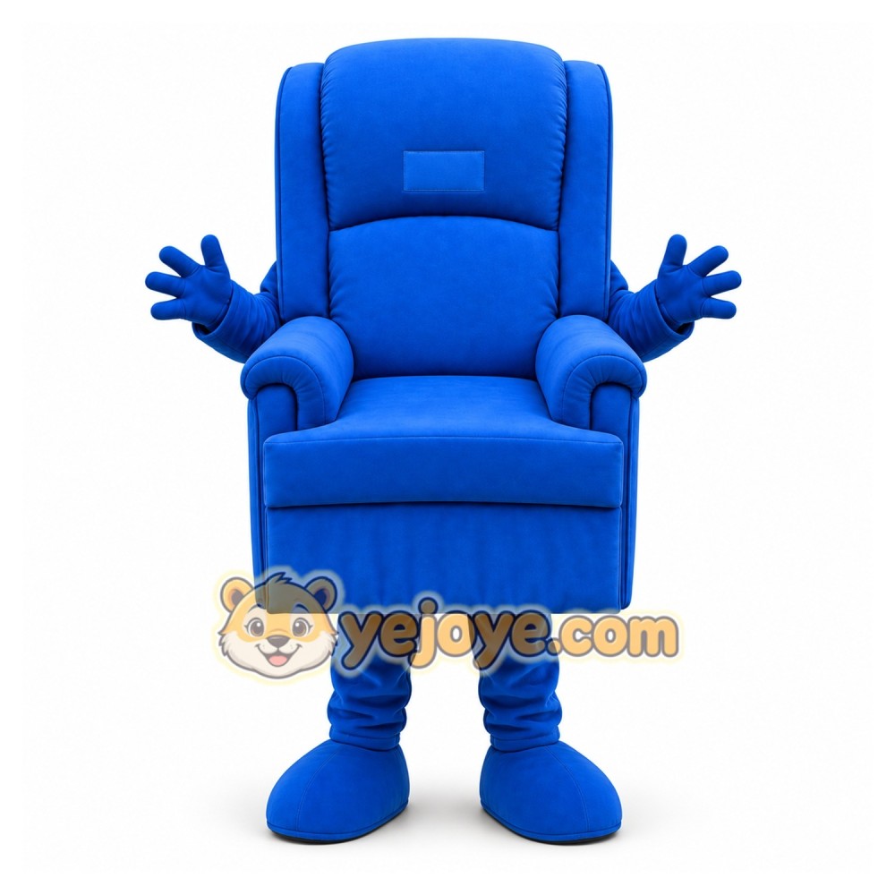 Blue Armchair Mascot Costume Blue Armchair Mascot Costume