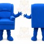Blue Armchair Mascot Costume
