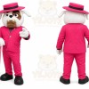 Pink Bulldog Mascot Costume