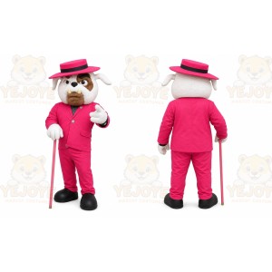 Pink Bulldog Mascot Costume