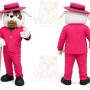 Pink Bulldog Mascot Costume