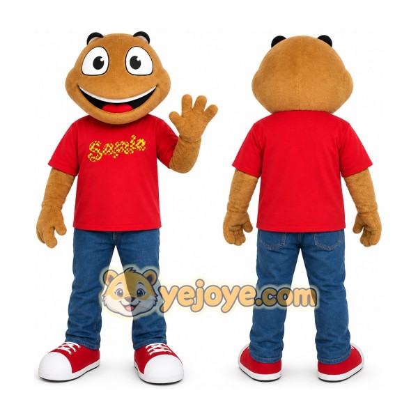 Brown Frog Mascot Costume