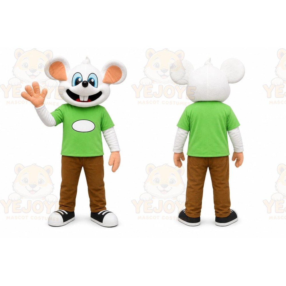 Green Shirt Mouse Mascot Costume