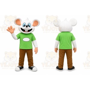 Green Shirt Mouse Mascot Costume