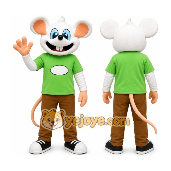 Green Shirt Mouse Mascot Costume