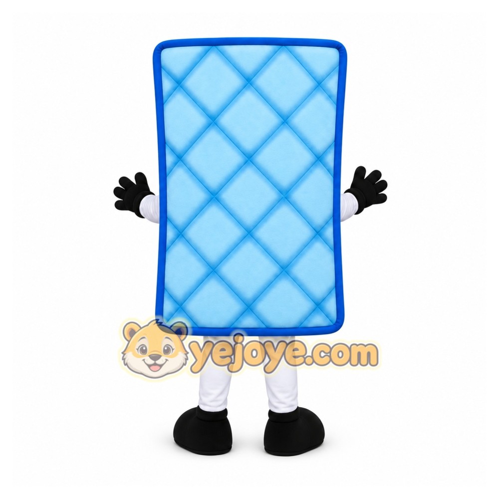 Blue Mattress Mascot Costume Blue Mattress Mascot Costume