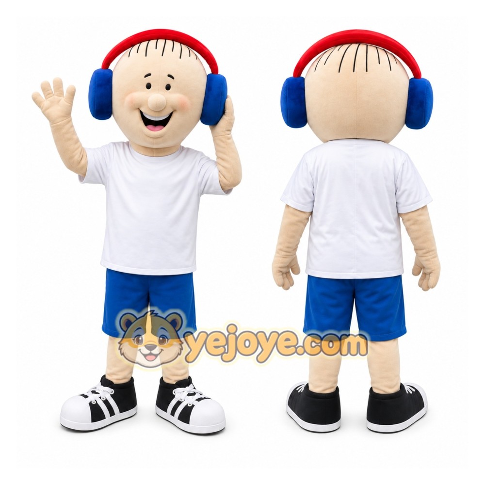Headphone Boy Mascot Costume Headphone Boy Mascot Costume