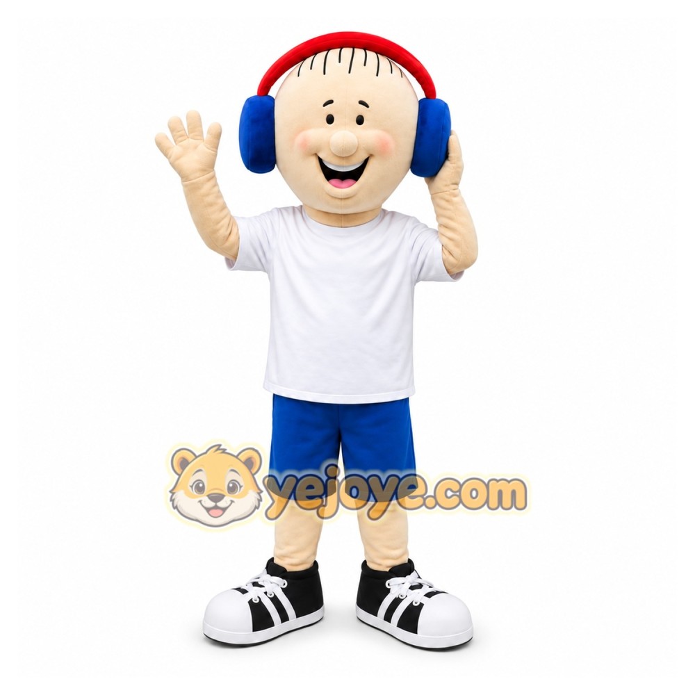 Headphone Boy Mascot Costume Headphone Boy Mascot Costume
